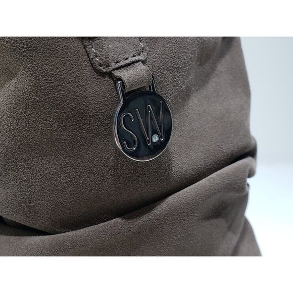 Stuart Weitzman Suede Leather Mid-Calf Boots Brown Slouchy Faux Fur Taupe 7M - Picture 3 of 10